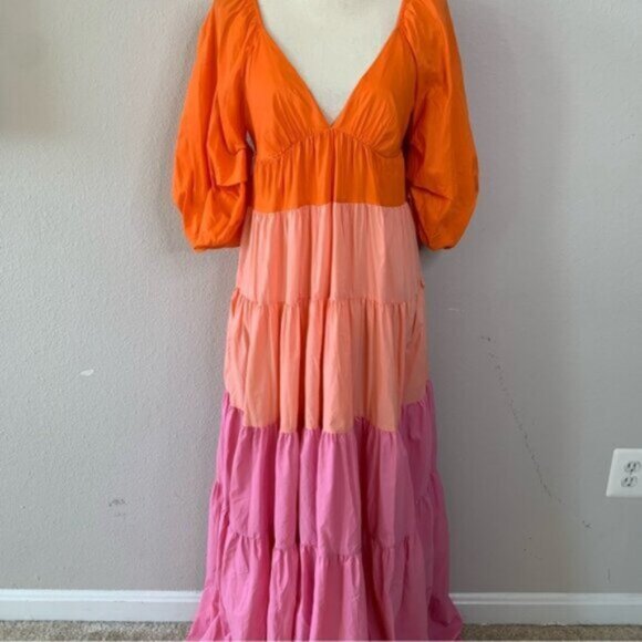 NWT STAUD Meadow Colorblock Flowy Maxi Dress - Picture 10 of 16
